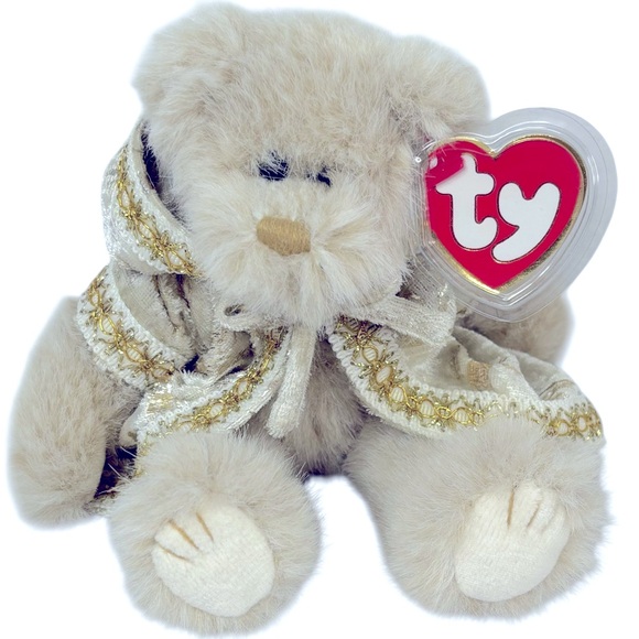 Ty 1993 Gwyndolyn All That Glitters 8” Blonde Bear Wearing Removable Hooded Robe - Picture 2 of 11